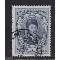 ARGENTINA 1965 GJ 1317A ESTAMPILLA USADA VARIEDAD PAPEL MATE BLANDO U$ 35